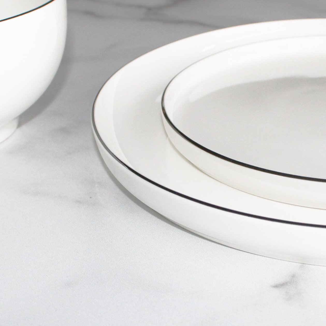 Dining & Tableware: Cameron Black Rim Dinnerware by Tea + Linen