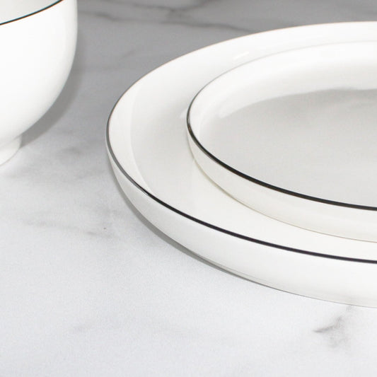 Dining & Tableware: Cameron Black Rim Dinnerware by Tea + Linen