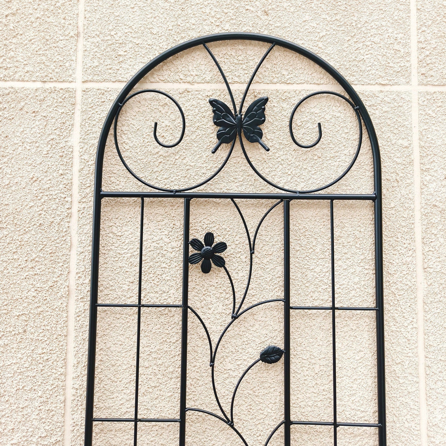 2 Pack Metal Garden Trellis 71' x 19.7' Rustproof Trellis for Climbing Plants Outdoor Flower Support Black