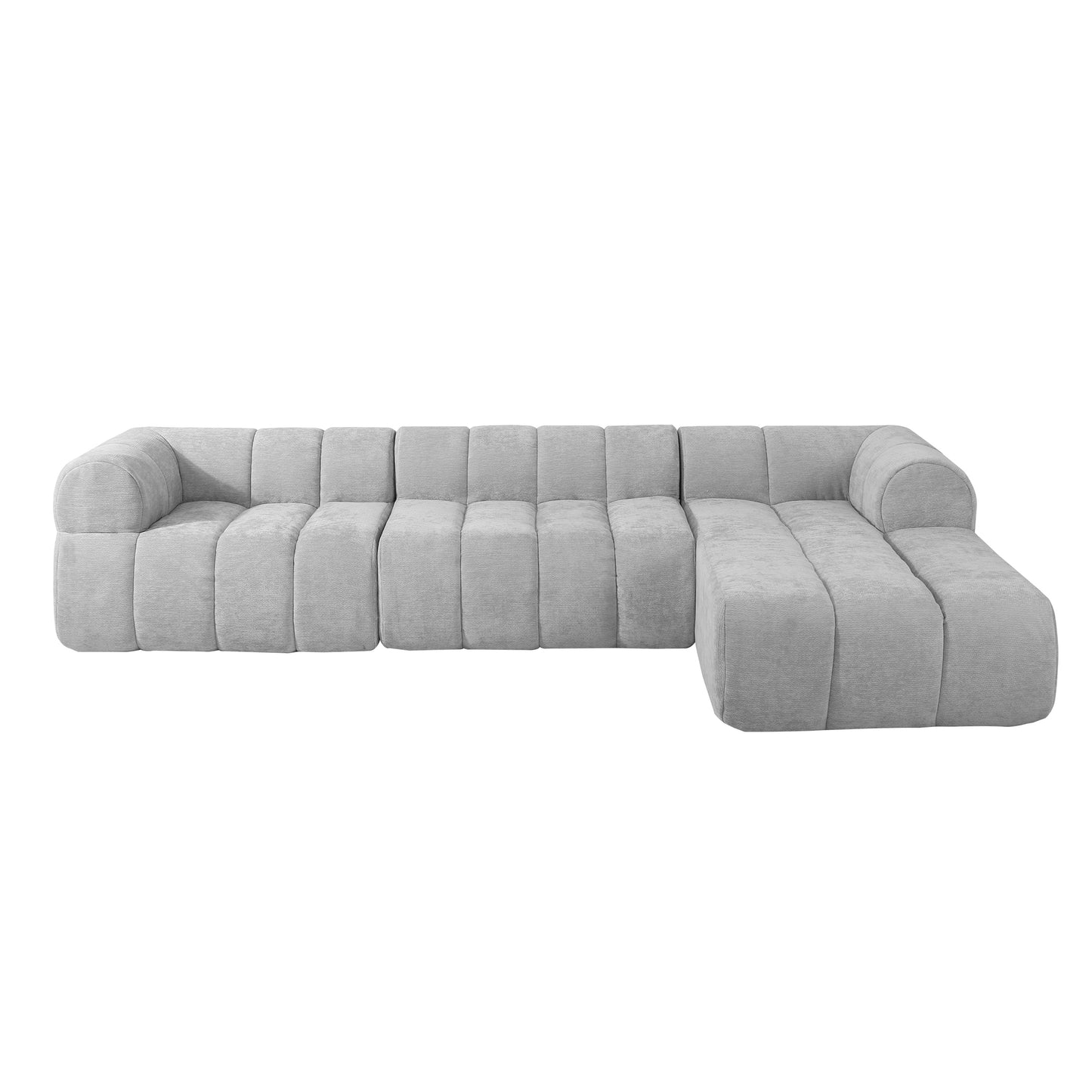 122' Modern L-Shaped Sectional Sofa with High-Density Fully Compressed Sponge and Chaise Lounge, 2-Piece Set, Fully Assembled Right Hand Facing, Perfect for Living Room, Lounge
