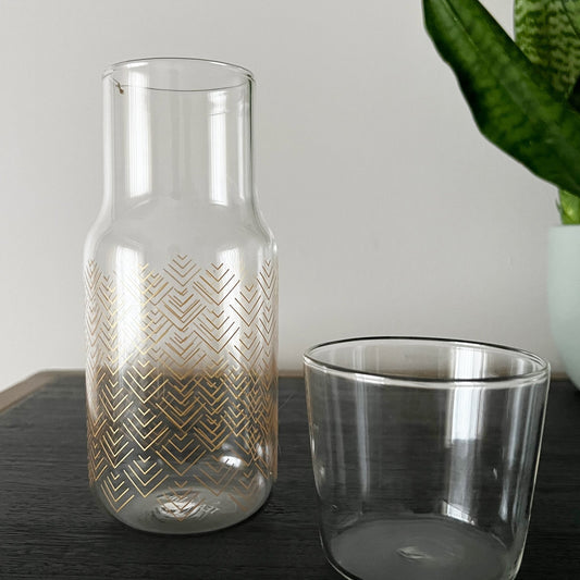 Bedroom Bedding & Decor: Chevron Bedside Carafe by Tea + Linen