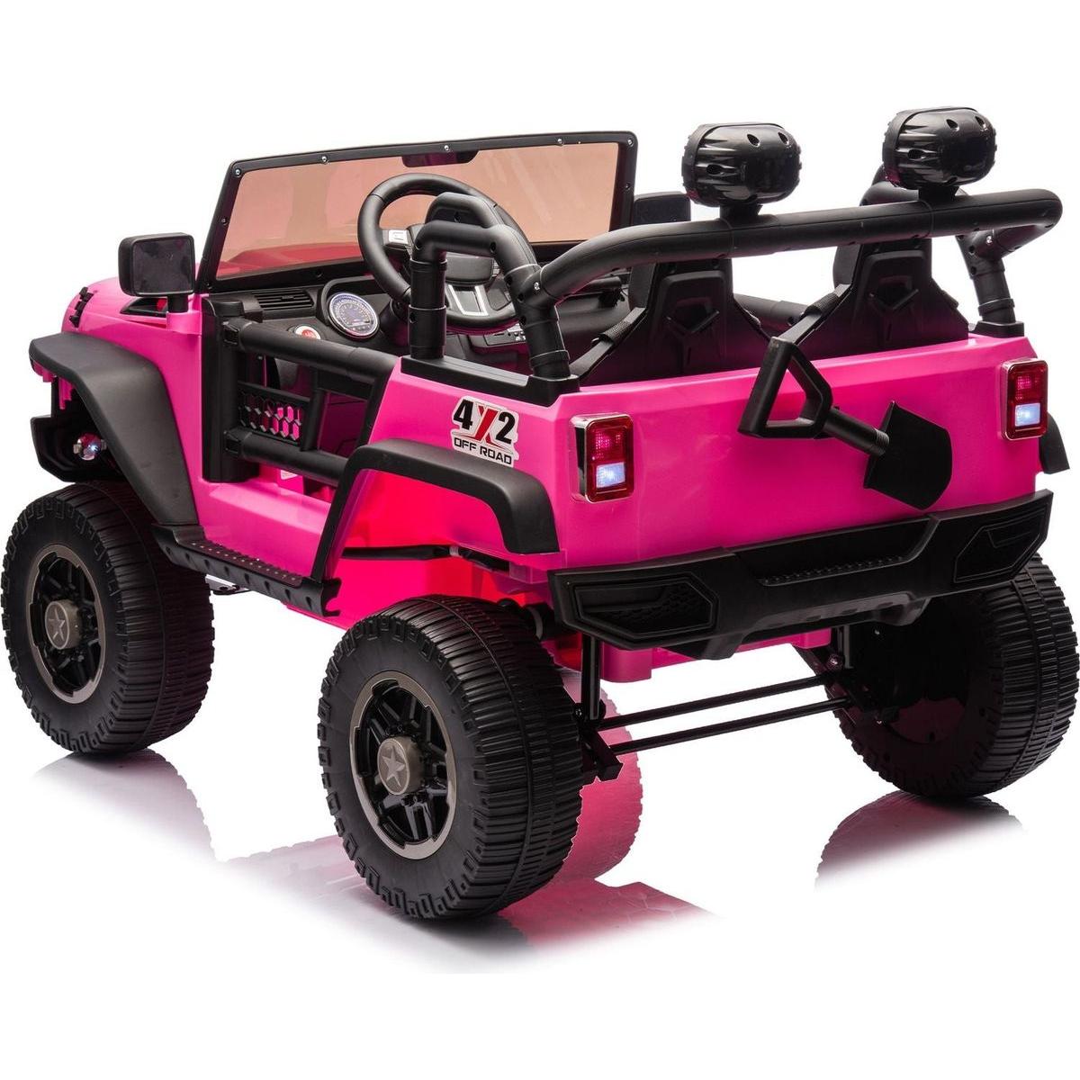 24V Two-Seater Kids Ride On Truck Car W/Parents Control,200wx2,Seat width 20.28in,Four-wheel Suspension,LED Lights,Music,MP3,Bluetooth,Two independent seat belts,Suitable for off-road For Kids Aged 3+