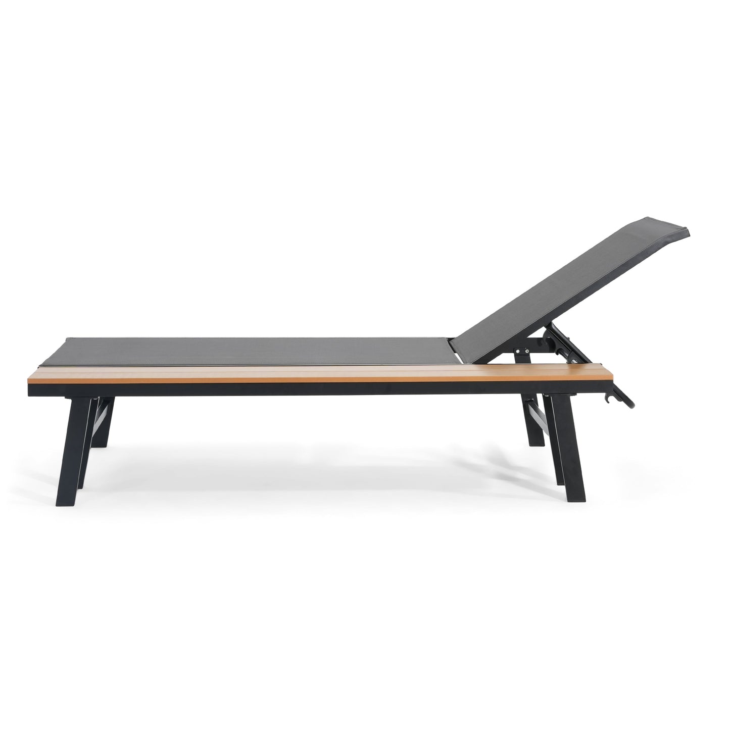 WATERLOO CHAISE LOUNGE WITH ATTACHED WOOD SIDE TABLE, 1PC, (62756.00BLK)