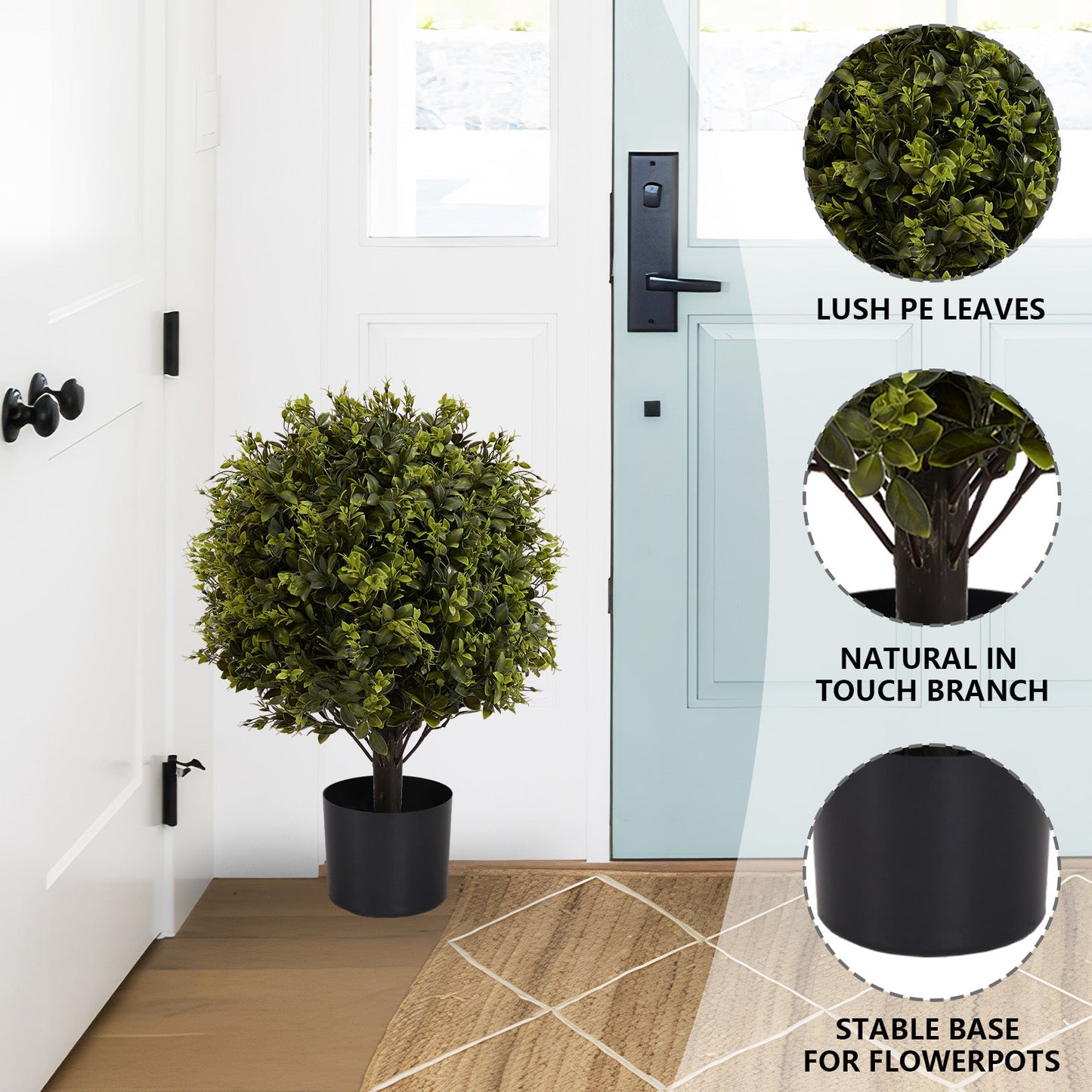 UV protection Ball Topiary Tree for indoor outdoor Hot sales Artificial plants Greenery decoration in pot 55cm 2pcs/set