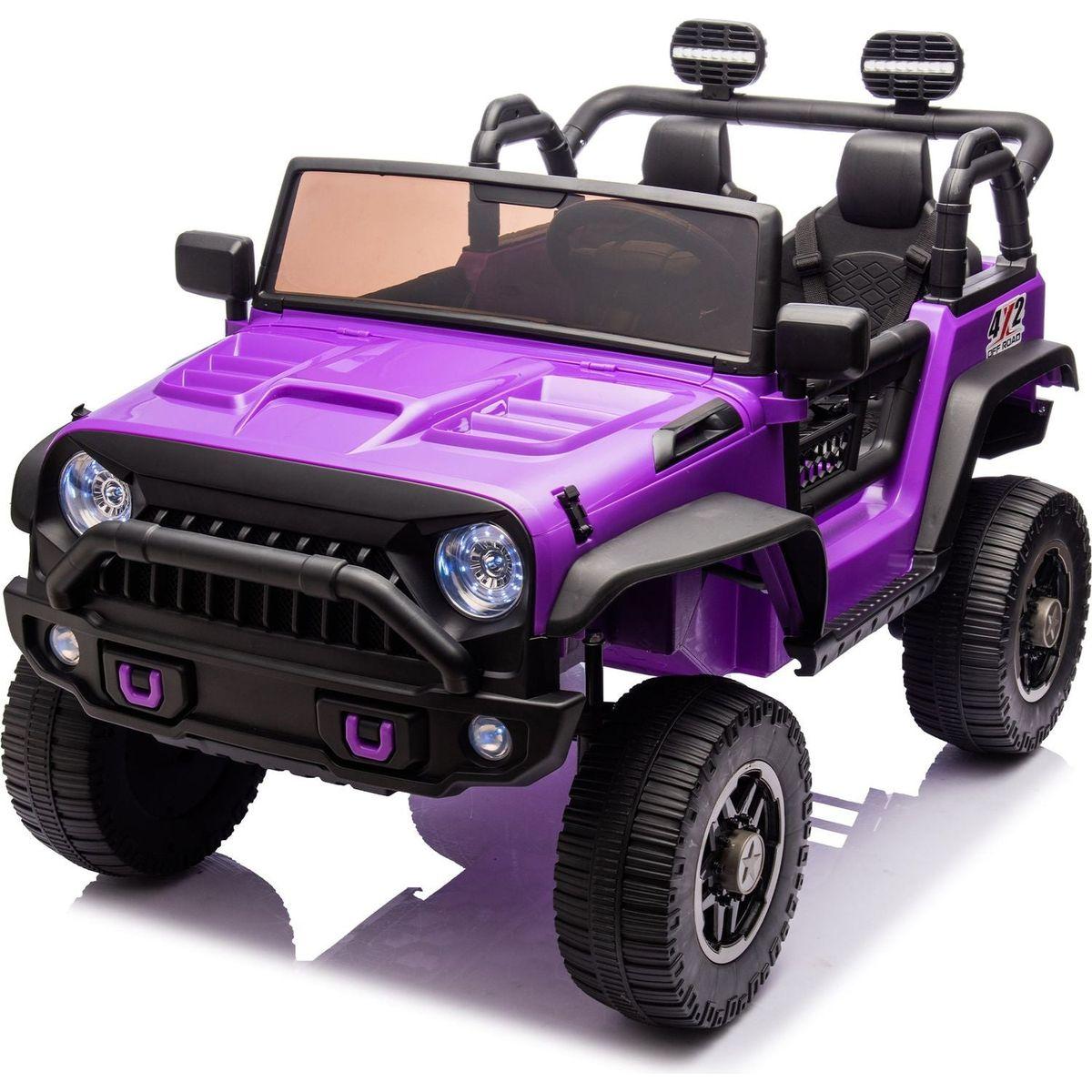 24V Two-Seater Kids Ride On Truck Car W/Parents Control,200wx2,Seat width 20.28in,Four-wheel Suspension,LED Lights,Music,MP3,Bluetooth,Two independent seat belts,Suitable for off-road For Kids Aged 3+