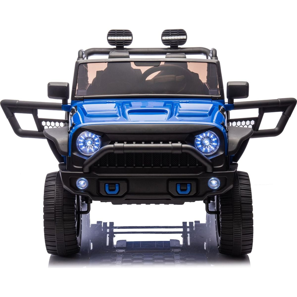 24V Two-Seater Kids Ride On Truck Car W/Parents Control,200wx2,Seat width 20.28in,Four-wheel Suspension,LED Lights,Music,MP3,Bluetooth,Two independent seat belts,Suitable for off-road For Kids Aged 3+