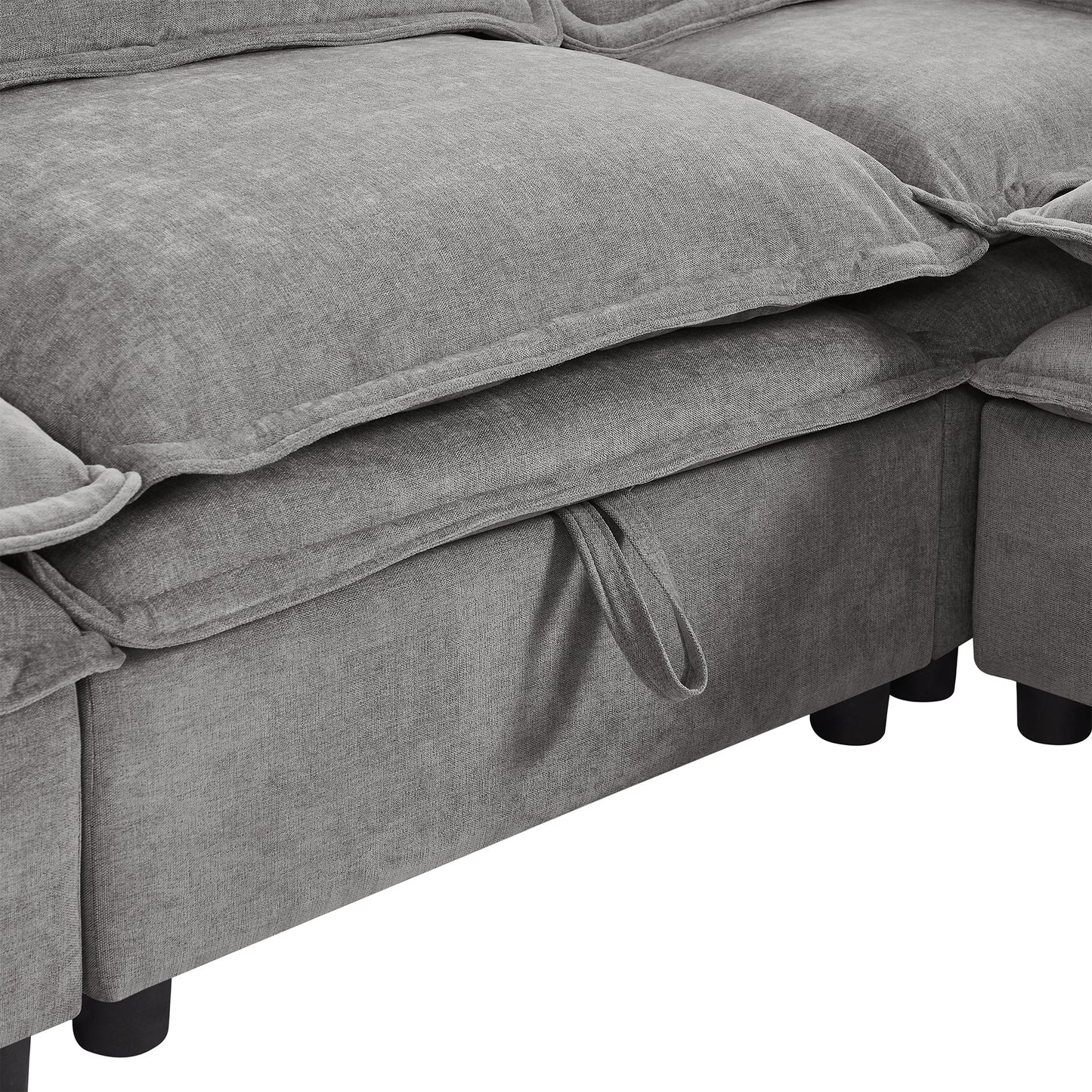 U_Style Double-Layer Cushion Modern Large U-Shaped Modular Sofa, Freely Combinable 6-Seater with Storage Function, Convertible to Sofa Bed, Perfect for Living Rooms, Offices, and Apartments