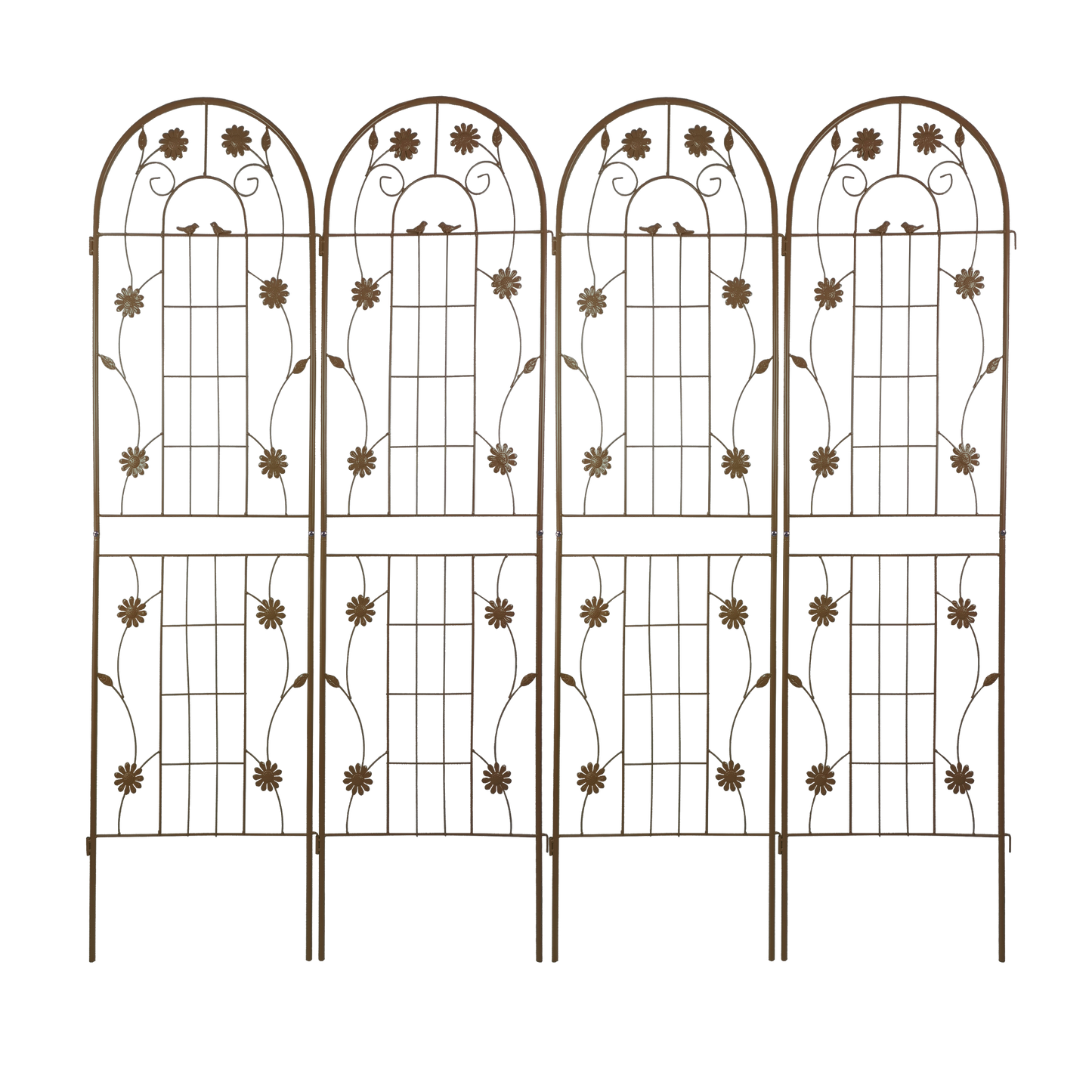 2 Pack Metal Garden Trellis 71' x 19.7' Rustproof Trellis for Climbing Plants Outdoor Flower Support Brown