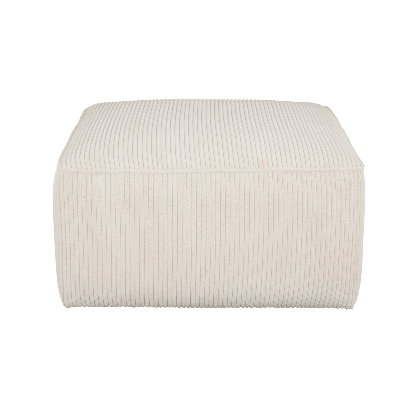 Upholstered Square Ottoman,Beige,Corduroy