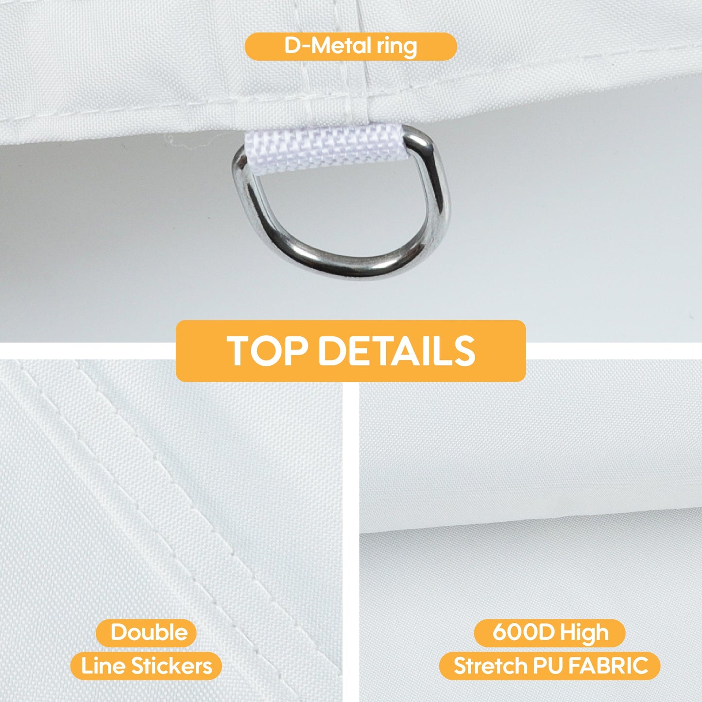 10 x 10 ft Canopy Replacement Top with 4-Pack Weight Bags, Pop Up Tent Cover Only, Frame Not Included, White