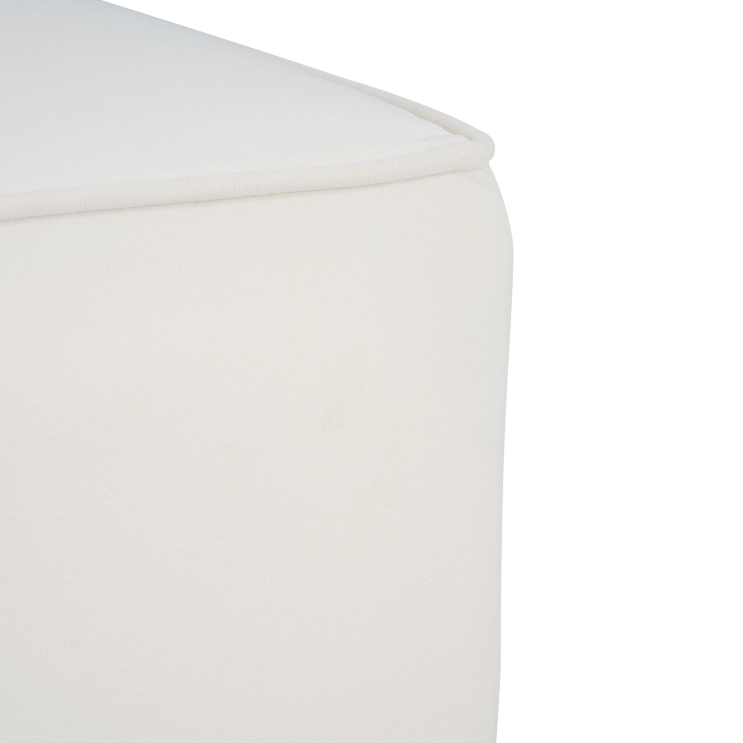 Upholstered Square Ottoman,Cream