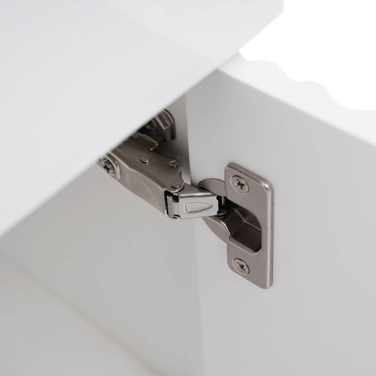 21.6inch Modern Floating Bathroom Vanity with Ceramic Basin - Perfect for Small Bathrooms, Left side storage