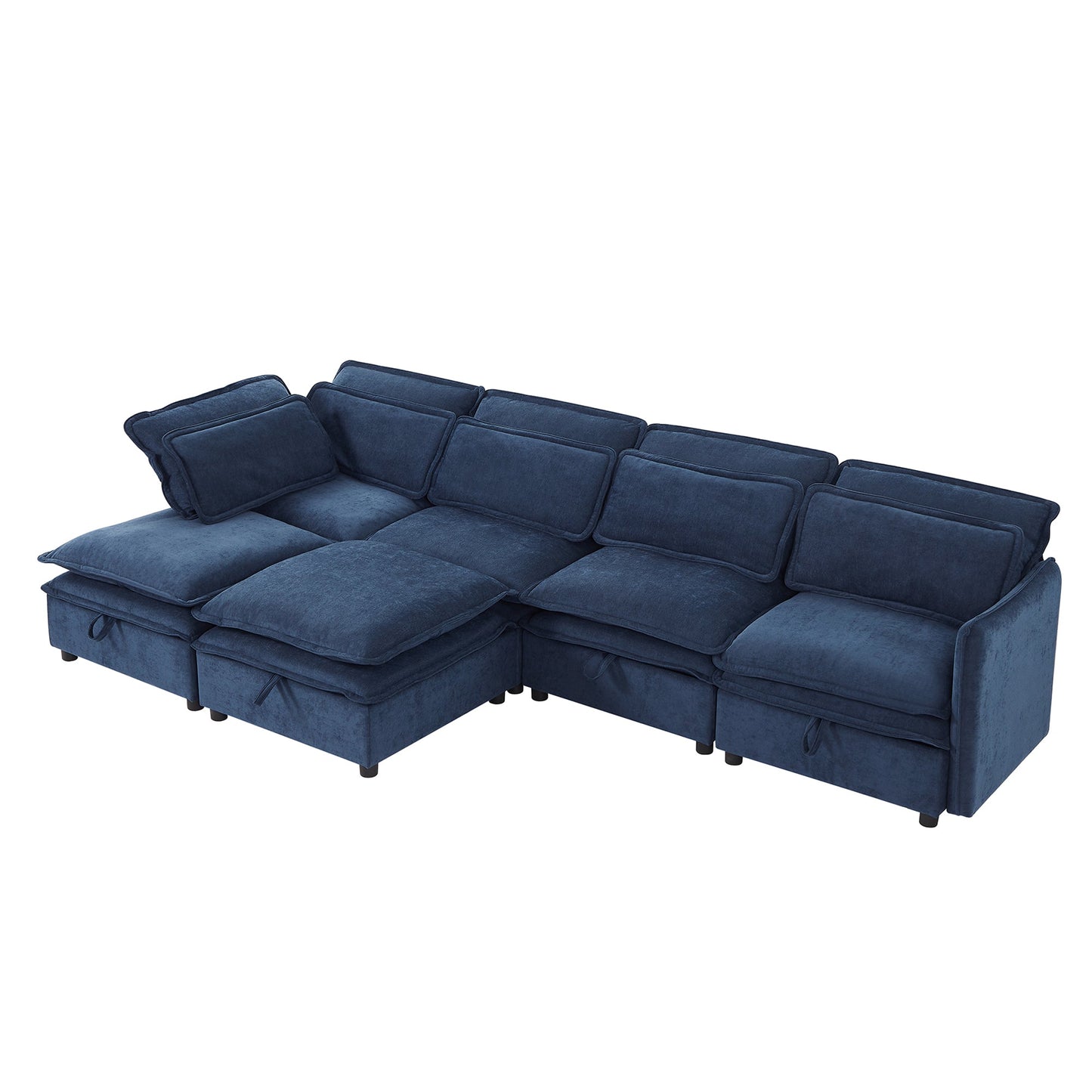 U_Style Double-Layer Cushion Modern Large U-Shaped Modular Sofa, Freely Combinable 6-Seater with Storage Function, Convertible to Sofa Bed, Perfect for Living Rooms, Offices, and Apartments