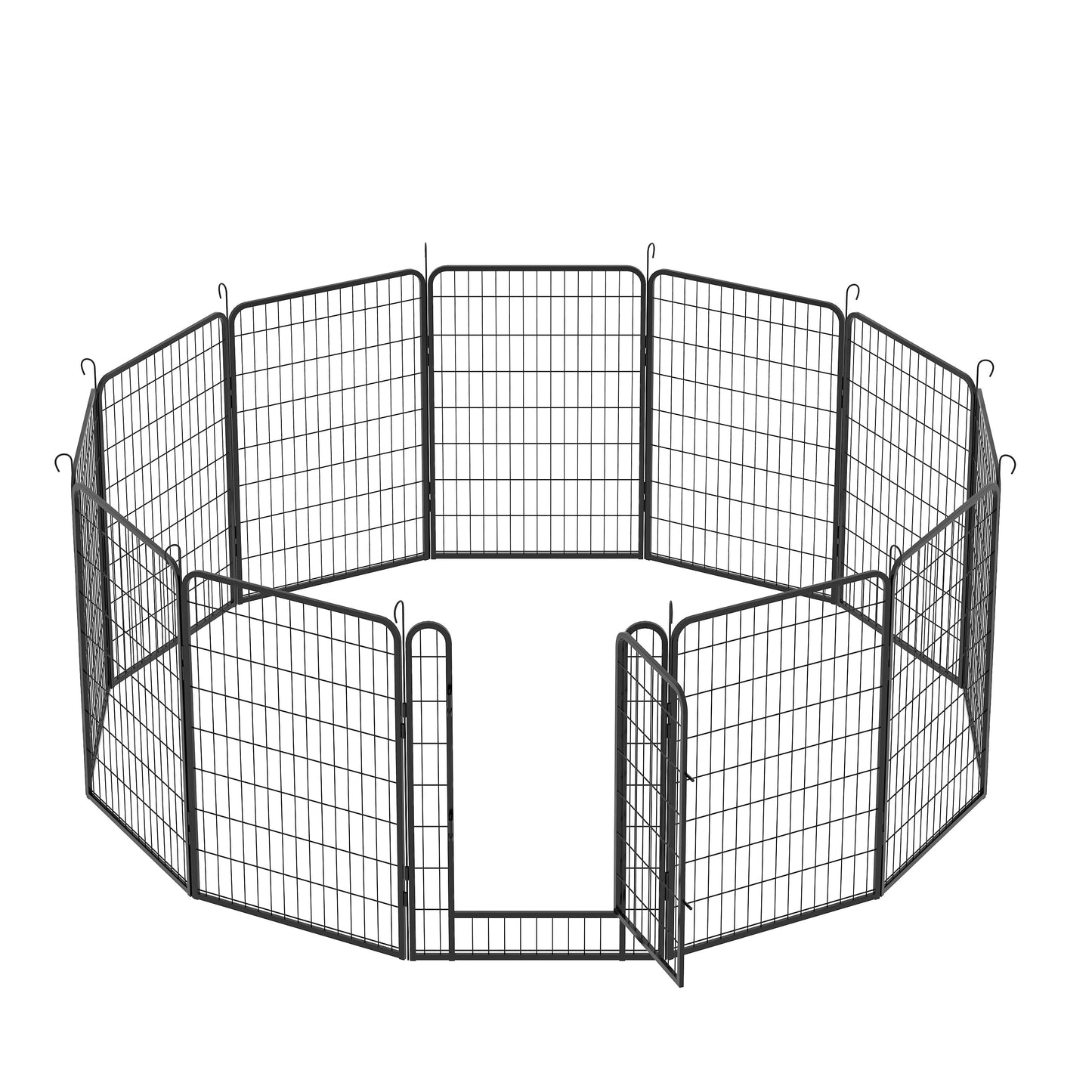 12 Panels Heavy-Duty Metal Playpen with Door, 39.37' H Dog Fence Pet Exercise Pen for Outdoor, Indoor