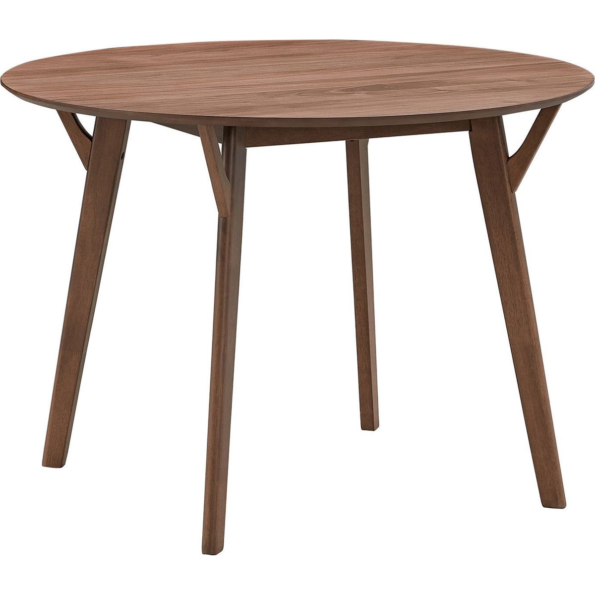 Wooden Dining Table Set, Modern Simple Design Round Kitchen Table and Fabric Upholstered Dining Chairs for Dining Room, Kitchen, Saving Space(1 Table with 4 Chairs),Walnut