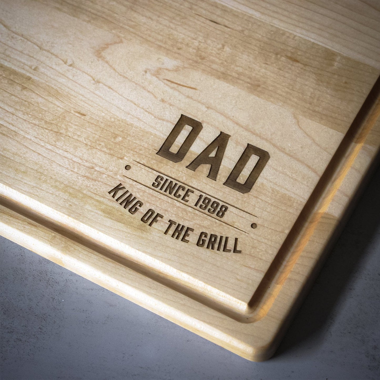 King of the Grill Cutting Board, Personalized Gift For Dad, Custom Grilling Gift For Dad, BBQ Gift For Dad, Custom Cutting Board - USA Made