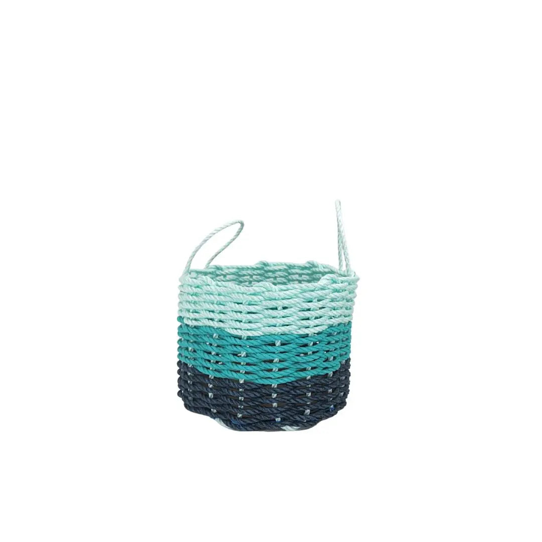 Kitchen Tools & Cookware: Lobster Rope Storage Basket Navy Blue, Teal, Seafoam by Little Salty Rope