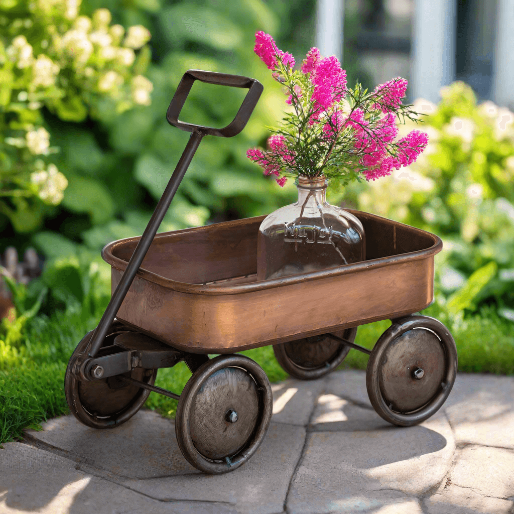 Garden & Outdoor: Rustic Vintage Farmhouse Wagon in Copper by Vintage Shopper