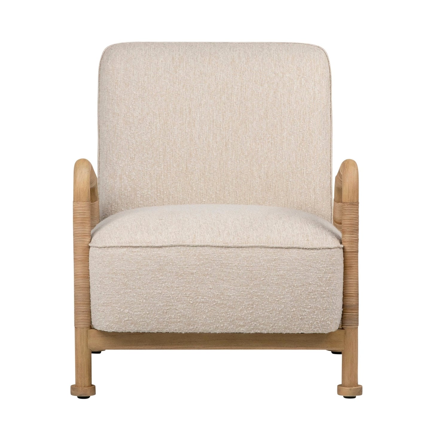 Waylon Accent Chair in Boucle and Rattan