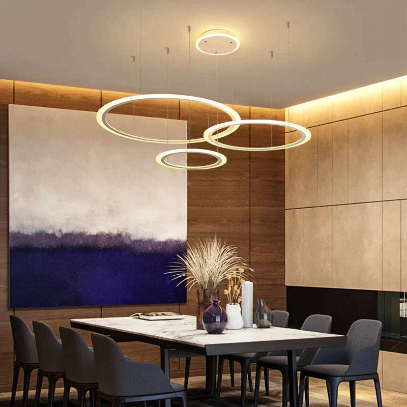 Gabrielle Modern White Circle LED Pendant Lamp