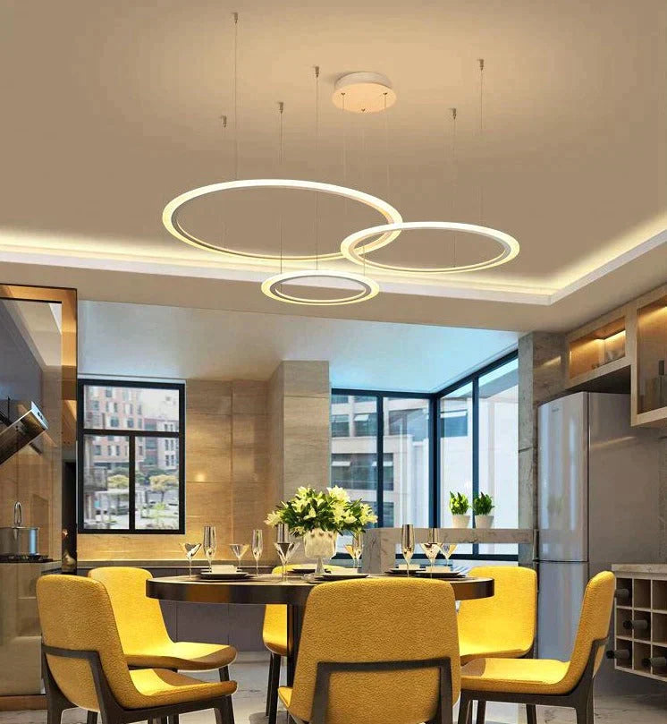 Gabrielle Modern White Circle LED Pendant Lamp