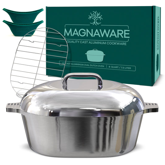 Kitchen Tools & Cookware: Oval Dutch Oven with Lid - 8 Quart (13 Inch) by MAGNAWARE
