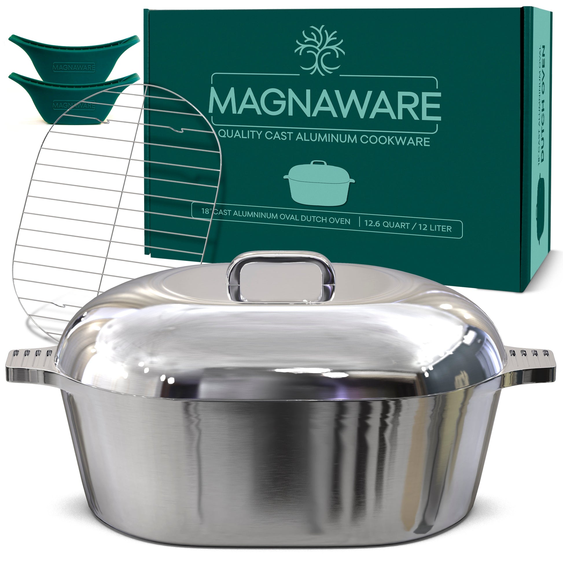 Kitchen Tools & Cookware: Oval Dutch Oven with Lid - 12.6 Quart (18 Inch) by MAGNAWARE