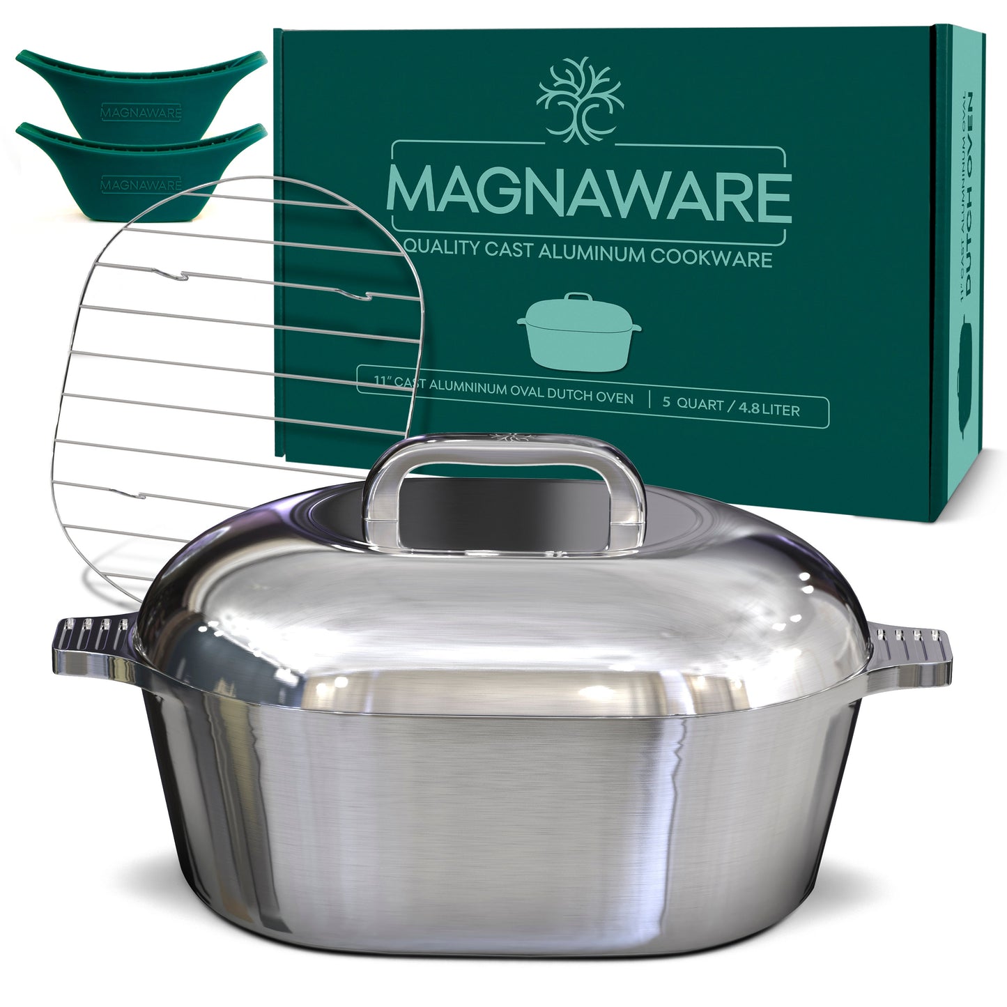 Kitchen Tools & Cookware: Oval Dutch Oven with Lid - 5 Quart (11 Inch) by MAGNAWARE