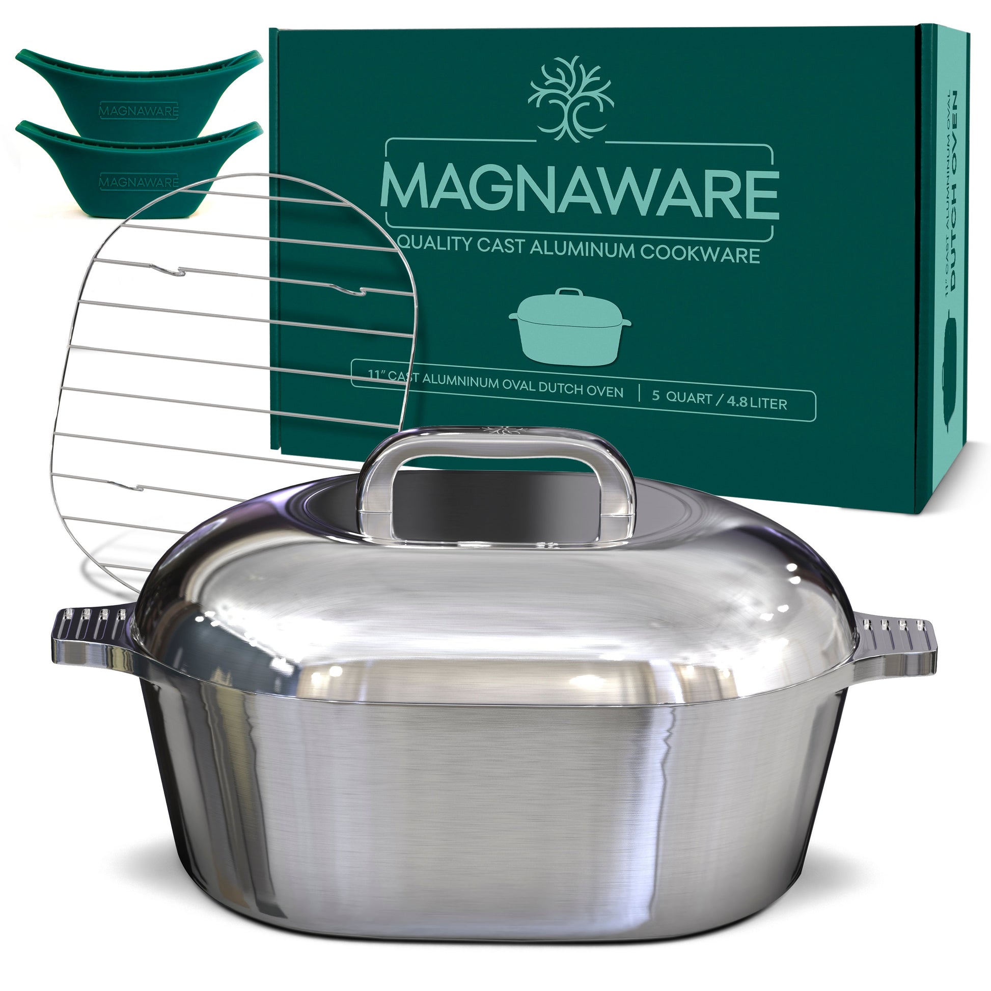 Kitchen Tools & Cookware: Oval Dutch Oven with Lid - 5 Quart (11 Inch) by MAGNAWARE