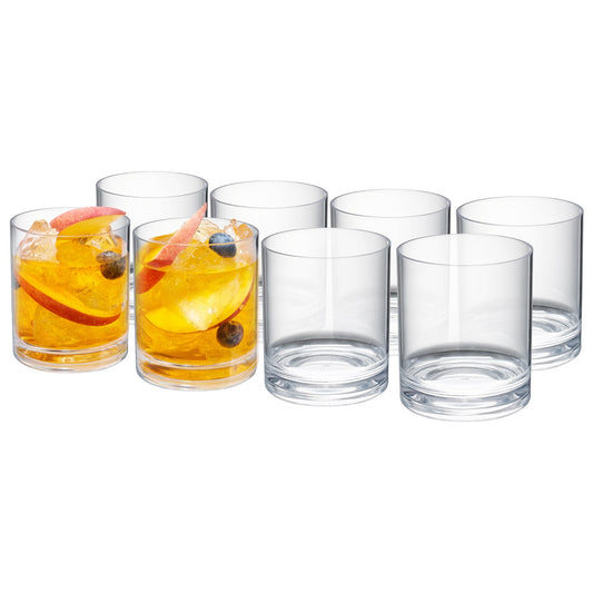 Dining & Tableware: Barcelona Acrylic Lowball Tumbler Glassware, Set of 8 by Khen Site