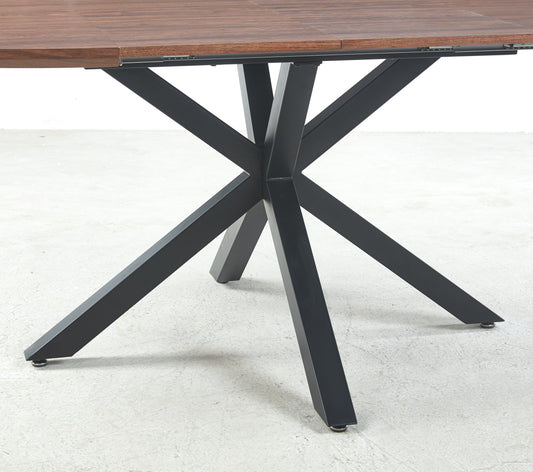 Dining & Tableware: Extendable table,DINING TABLE,OFFICE TABLE,COFFEE TABLE,metal leg,MDF top,120/160/200x120x75cm by Streamdale Furniture
