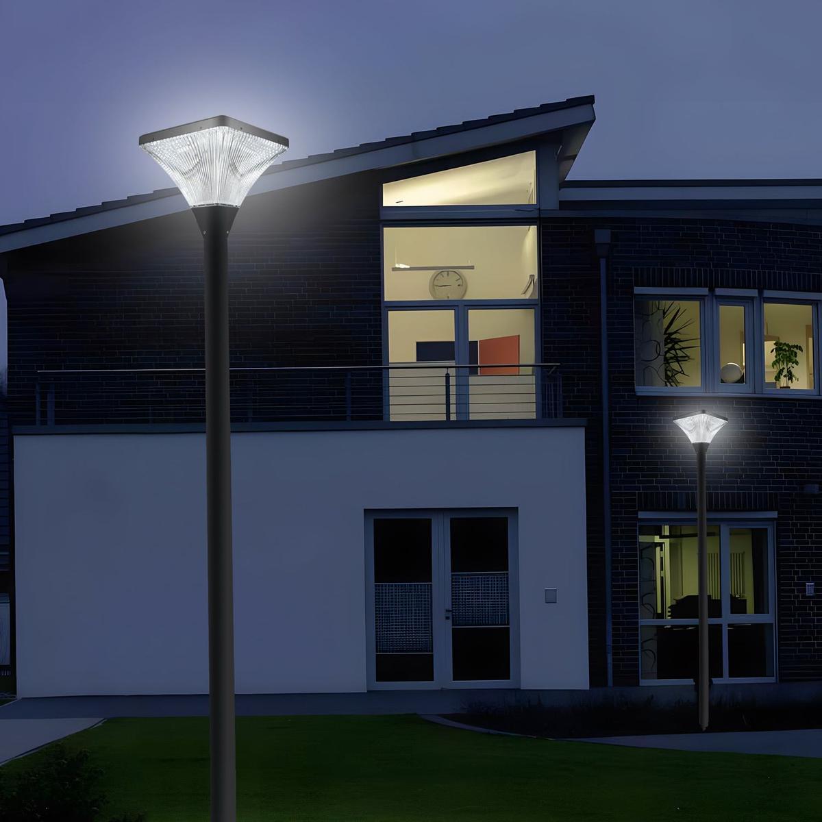 Smart Home Device: Solar Street Lamp Cap with Base 1 pack by Streamdale Furniture