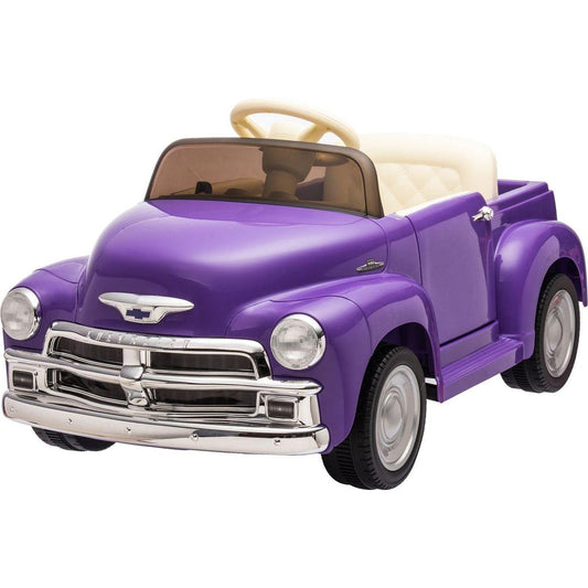 12V Kids Ride On truck car w/parents control, Licensed Chevrolet 3100 pickup,electric car for kid,Vintage modeling,3 speeds,LED Lights,Bluetooth,USB,High-power up to 3.11 MPH,age 3+