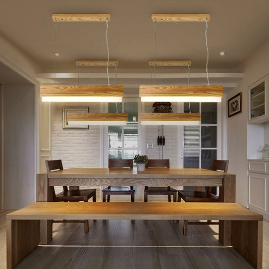 Laila Modern Wood Pendant Light: Warm Elegance for Your Dining Room