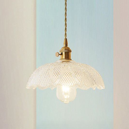 Isabella's Modern Brass Pendant: Etched Glass Meets Vintage Charm