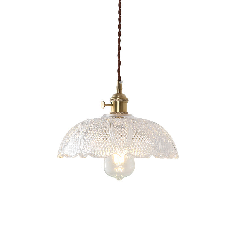 Isabella's Modern Brass Pendant: Etched Glass Meets Vintage Charm
