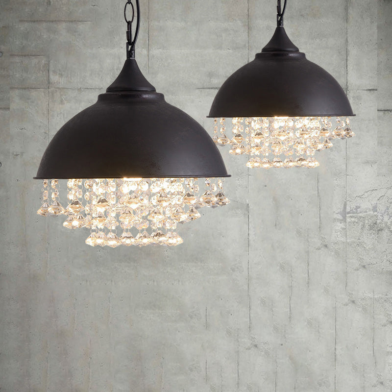 Harlow - Glamorous Industrial Pendant Light with Crystal Accents (1-Light)