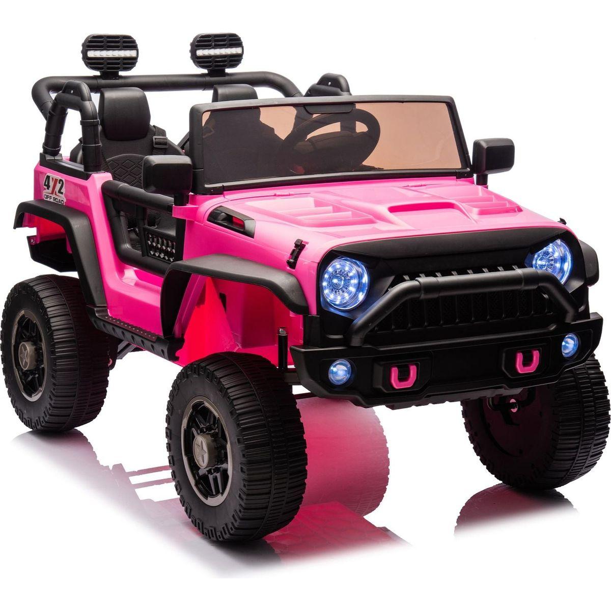 24V Two-Seater Kids Ride On Truck Car W/Parents Control,200wx2,Seat width 20.28in,Four-wheel Suspension,LED Lights,Music,MP3,Bluetooth,Two independent seat belts,Suitable for off-road For Kids Aged 3+