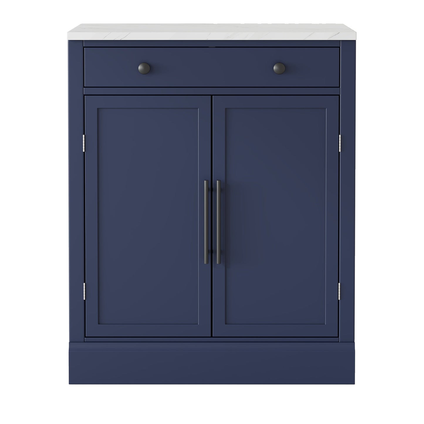 [Assembly Video Provided] TOPMAX Modern Freestanding Kitchen Pantry,Buffet Food Storage, Coffee Bar Cabinet with Drawer, 2 Adjustable Shelves and 2 Door Shelves for Dining, Kitchen, Set of 2, Blue