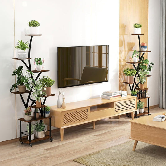 Home & Living: Plant Stand Indoor with Grow Light, 8-Tiered 64' Tall Indoor Plant Shelves for Multiple Plants, Large Metal Plant Shelf, Lighted Plant Stand for Indoor, Balcony, Living Room by Streamdale Furniture