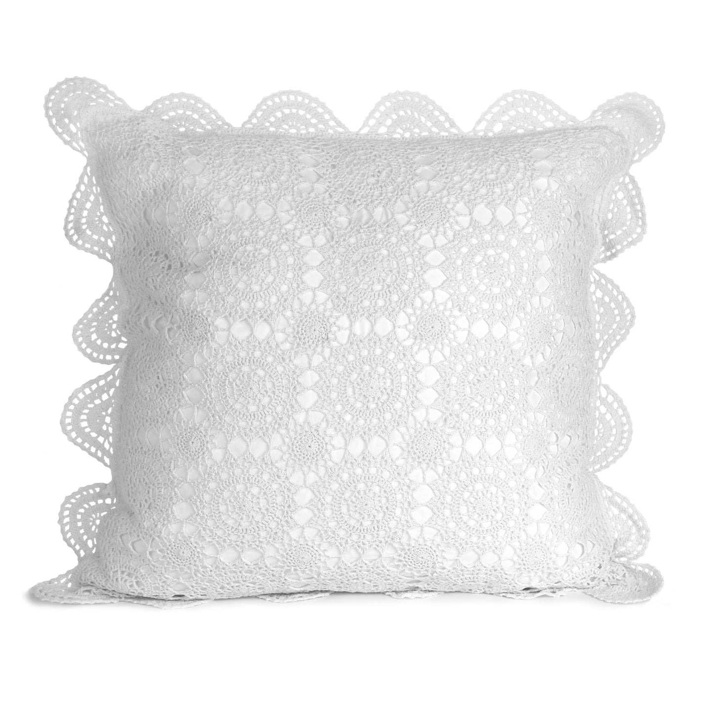 Hand Made Crochet Cotton Pillow Sham Pairs