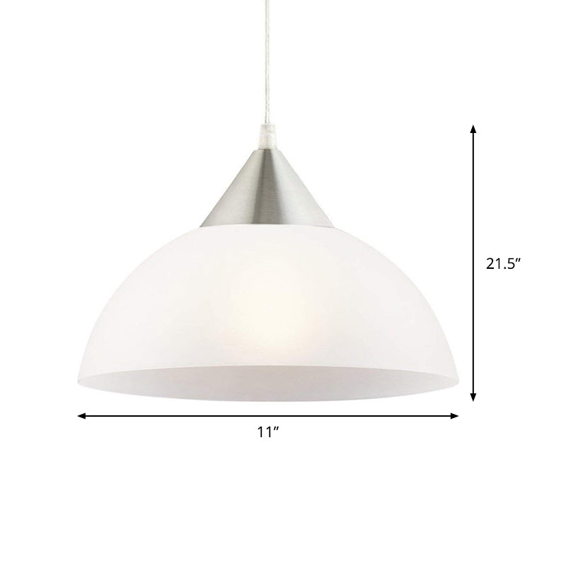 Modern Pendant Light: White Glass and Nickel Elegance