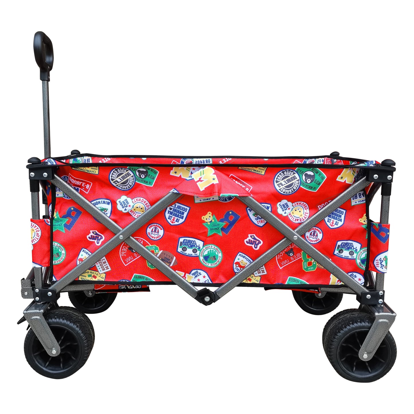 Utility Park Garden Cart Tool Customized Color Folding Camping Trolley Outdoor Picnic Beach Wagon, Red