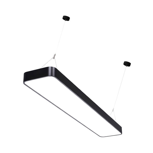 Amelia's Elegant Rectangle Pendant: Modern Illumination in Black & White