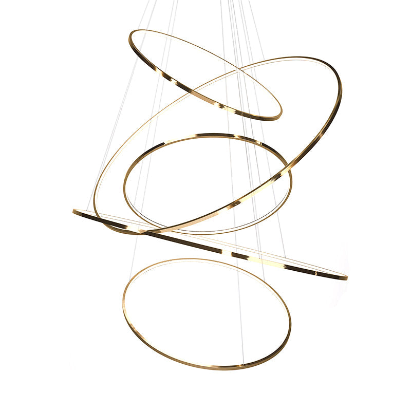 Embrace Modern Elegance with the Extra-Slim Gold LED Pendant Chandelier