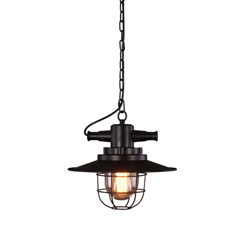 Embolden Your Space with Industrial Elegance: The Black Iron Ceiling Pendant with Clear Glass Shade