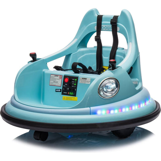 12V ride on bumper car for kids,electric car for kids,1.5-5 Years Old,W/Remote Control, LED Lights, Bluetooth & 360 Degree Spin, Vehicle body with anti-collision padding Five-point Safety Belt,2wd