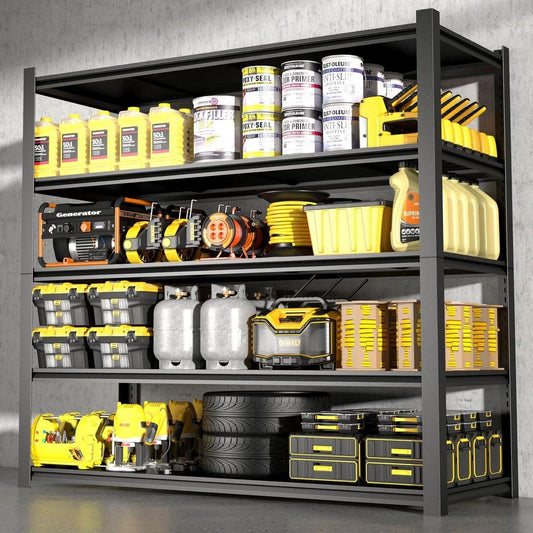 Kitchen Tools & Cookware: 83.86 Inches Wide Black Metal Shelves, with 5 Removable Dividers, Large Capacity, Strong Load Bearing, Suitable for Garage, Kitchen and Office(83.86x47.27x23.62) by Streamdale Furniture