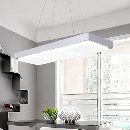 Anaïs's Minimalist LED Pendant Light - Sleek Acrylic Rectangle for Office and Dining