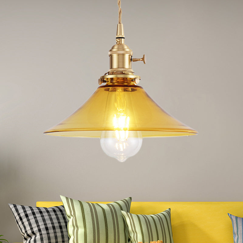 Embrace Warm Elegance with the Farmhouse Amber Glass Pendant Light